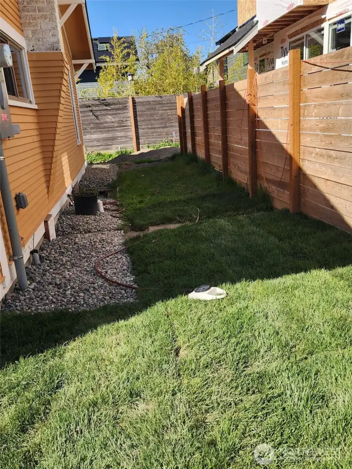 Back yard section, newly landscaped.