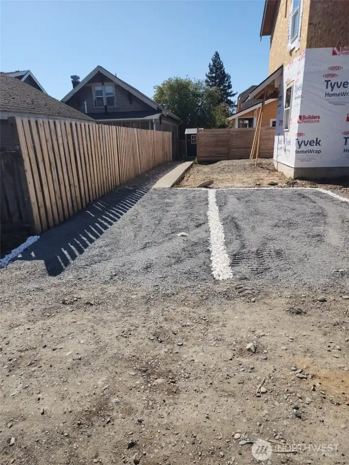 Parking area from alley.