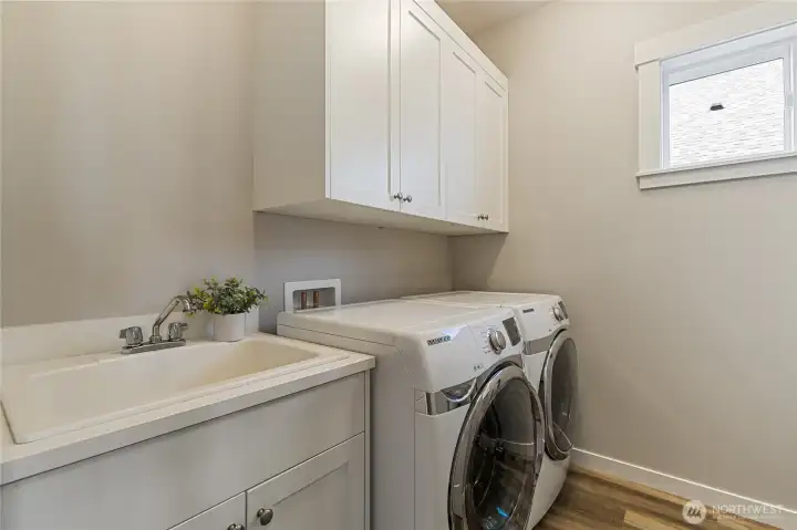 Laundry Room with utility sink and storage - main floor