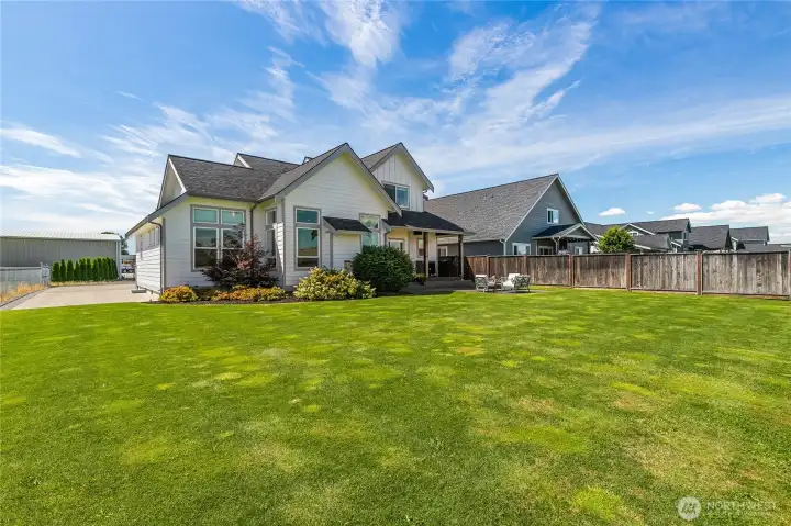 Large fenced Backyard
