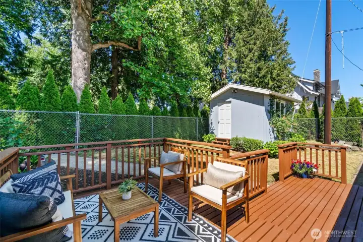 Deck off the main wing kitchen.