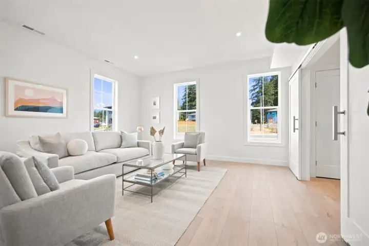 This room which is just off the front entry of the home, could have an exterior door placed where there is currently a window. This room which is just off the front entry of the home, could have an exterior door placed where there is currently a window.