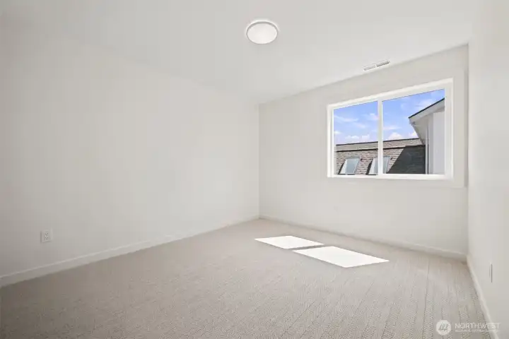 One of the 3 bedrooms upstairs. One of the 3 bedrooms upstairs.