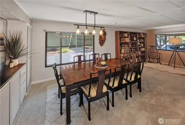 Beautiful new light fixture above the table
