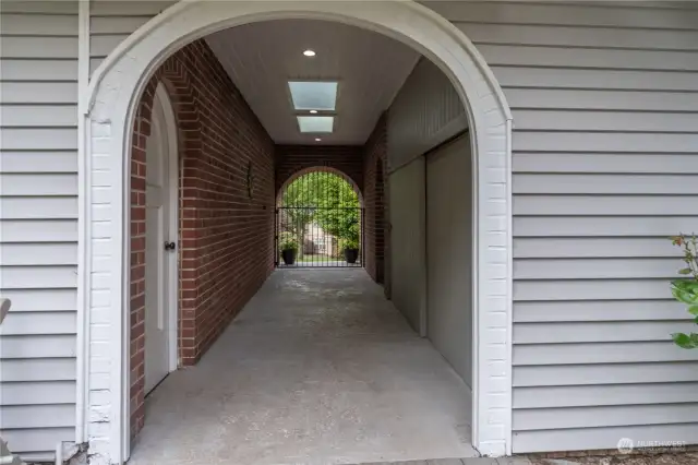 Breezeway looking out to driveway.