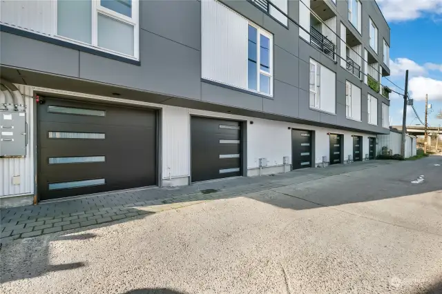 One car garage with EV Charger