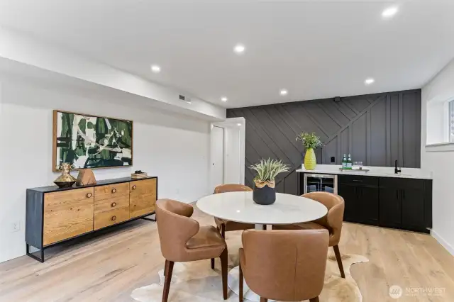 What a great space for parties or movie room?