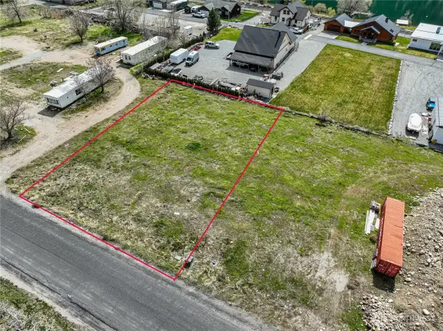 Boundary lines Approximate. Red Storage Container and two trailers two on the left to be removed soon.