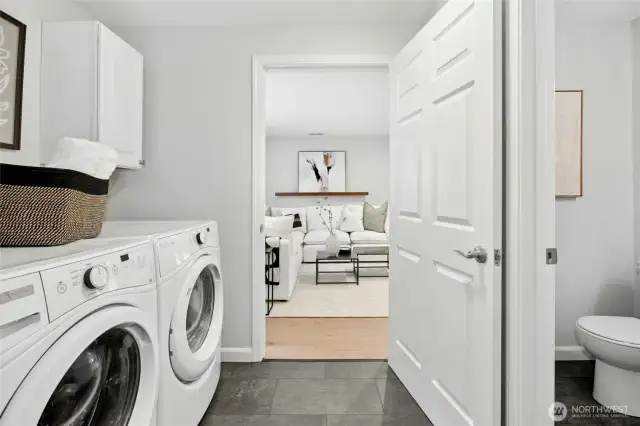 Laundry with built-ins - W/D stay.
