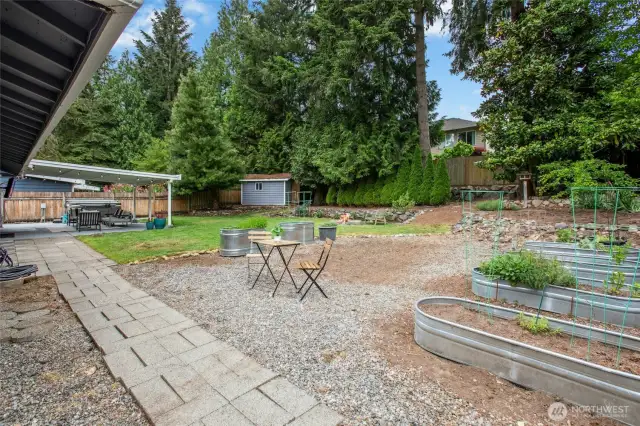 Large garden space just waiting for veggies and flowers.