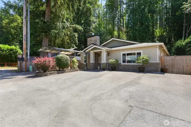 Huge driveway with possibility of adding a garage.  Plenty of space for guests to park.