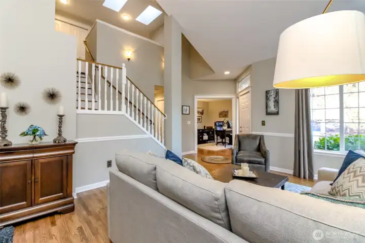 Living room and office entrance