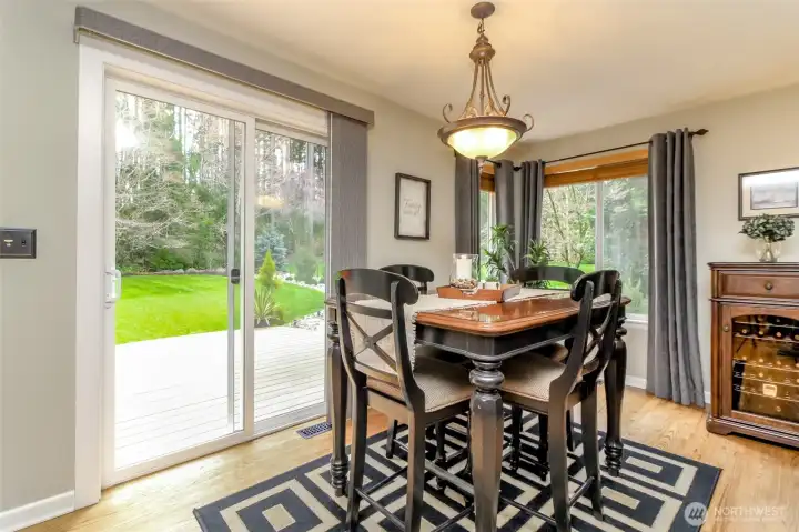 Kitchen table / backyard sliding door
