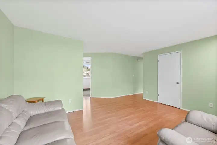 Family room with fresh interior paint