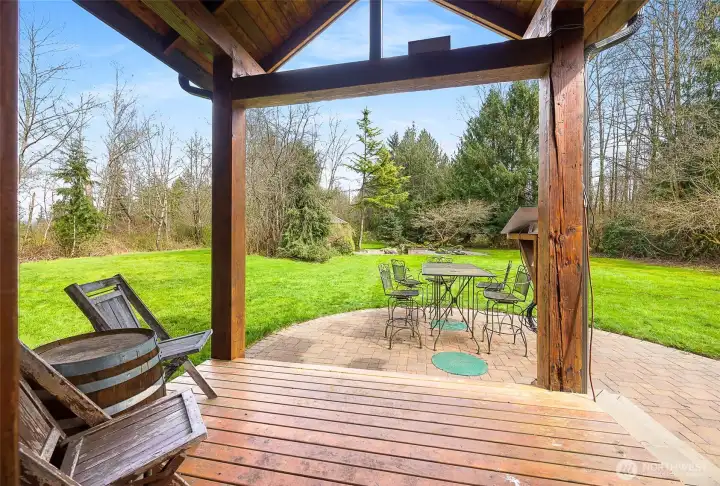 Covered deck off of bedroom.
