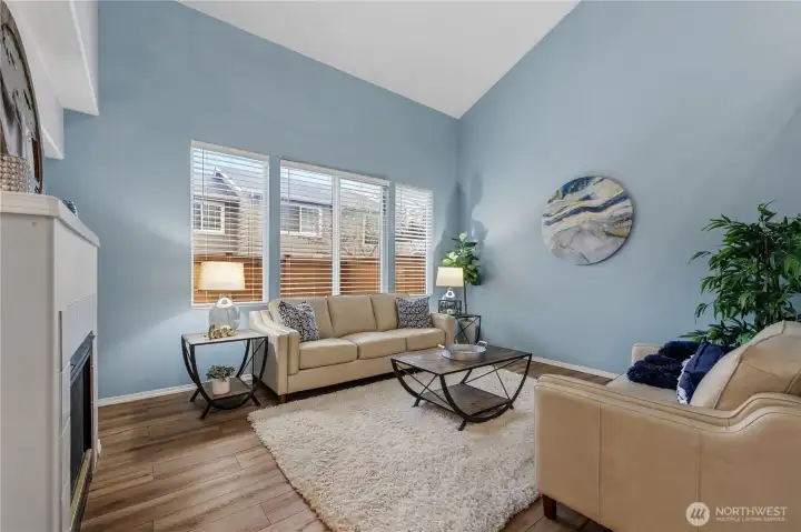 Front room with Vaulted ceilings