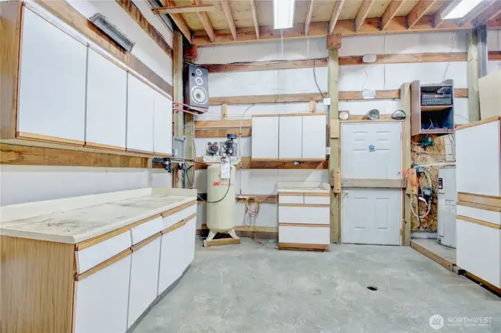 Storage and air compressor.