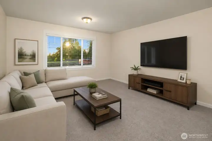 Virtually staged Media room