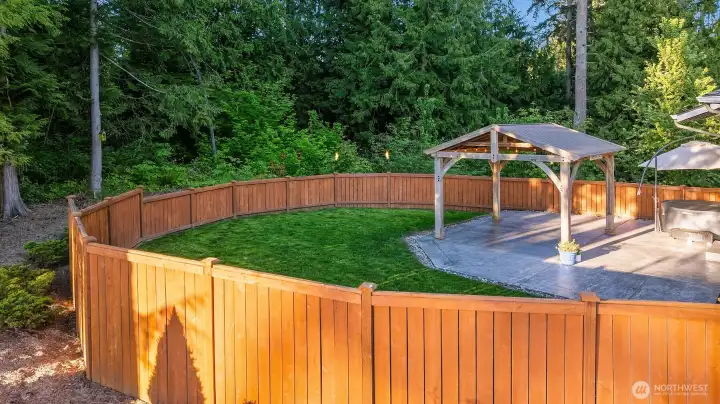 partially fenced yard
