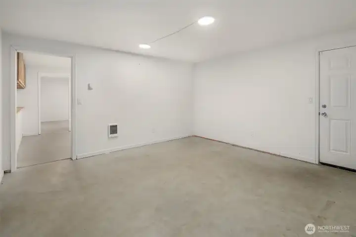 Partially finished basement
