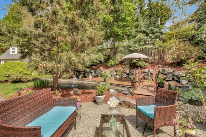 Hot tub on private paver patio. . .