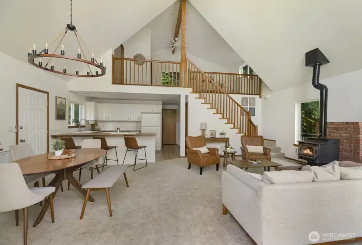 The open layout on the main floor means you won't miss seeing the ever changing seasons.  Brand new carpet and padding adds to the luxurious feel of comfort.