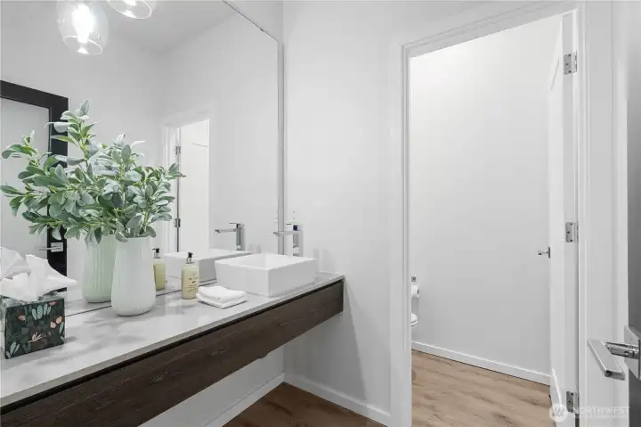 Downstairs 1/2 bath. With private washroom.