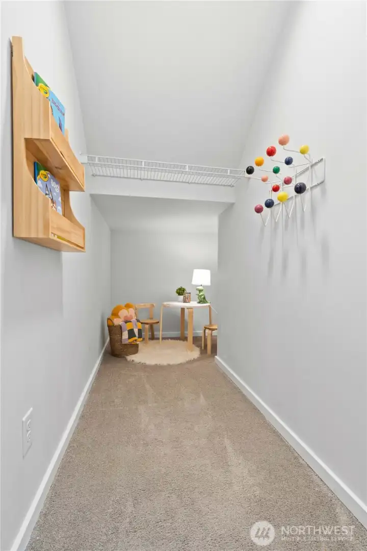An abundance of storage in this home! Under stairs storage or play area you decide.