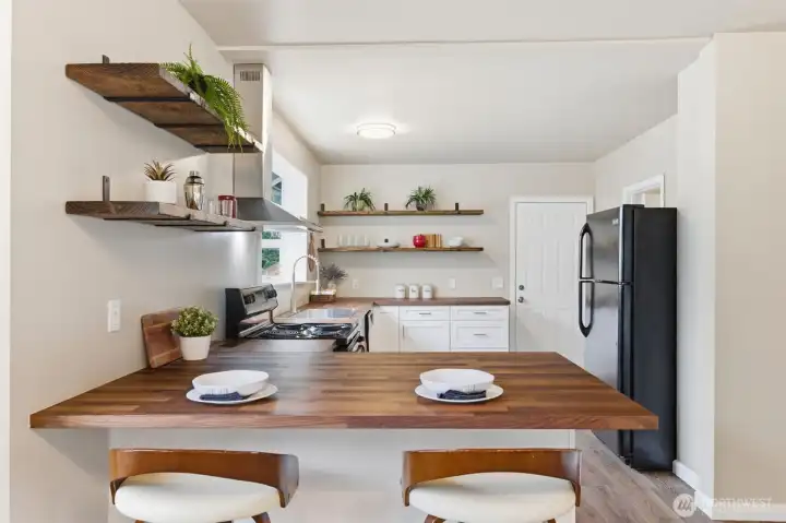 Kitchen bar seating.