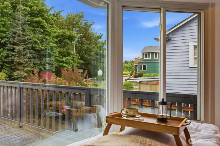 Curl up with a nice book in this bay window enjoying the outdoors and views of DT Seattle.
