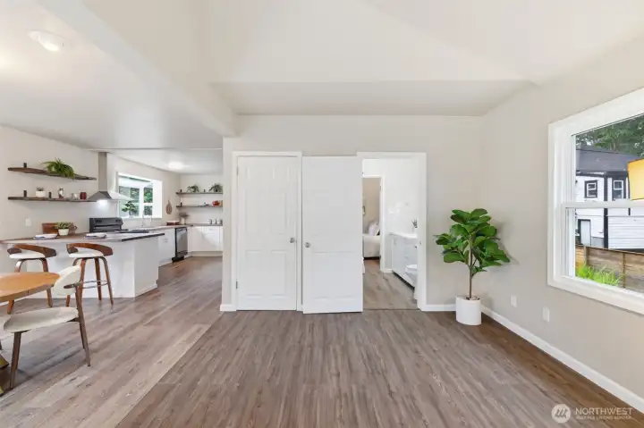 Living room access to the bathroom.