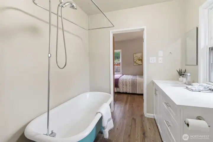 Bathroom on the main level. Updated in 2026