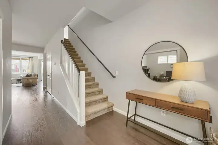Elegant foyer sets the tone for the home.