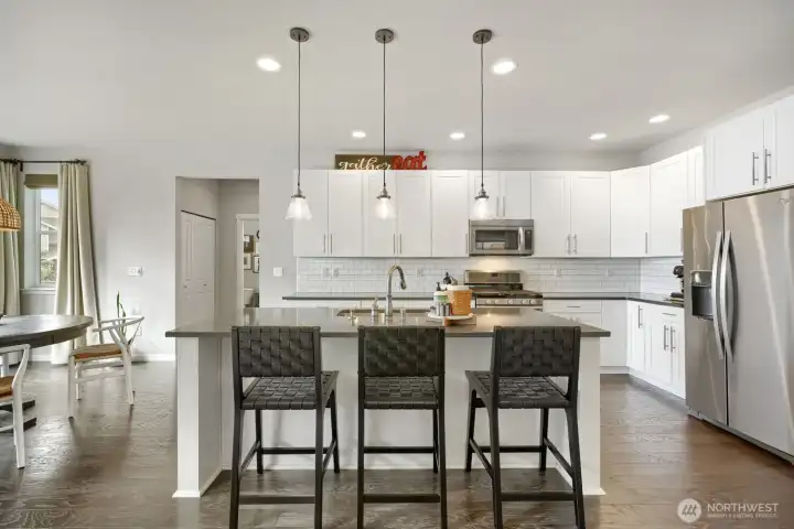 Dream kitchen with oversized island.