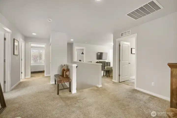 Flexible loft perfect for work or play.