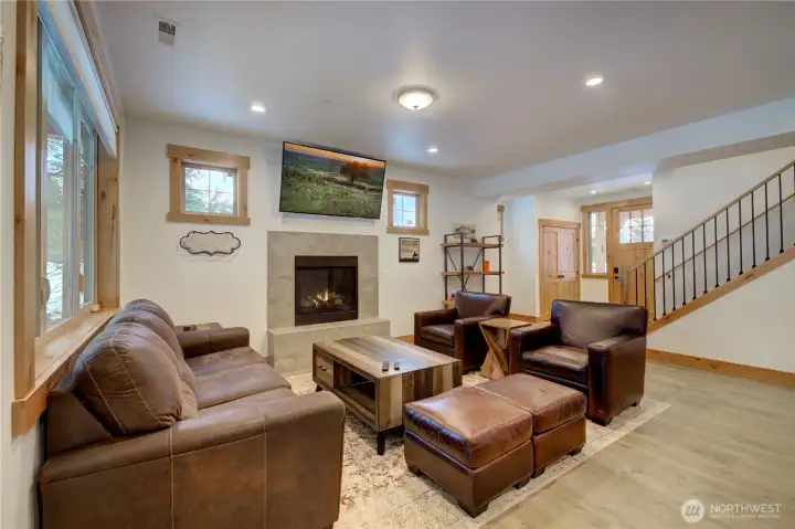 Front room has a gas fireplace and is open to eating space, kitchen and patio Front room has a gas fireplace and is open to eating space, kitchen and patio