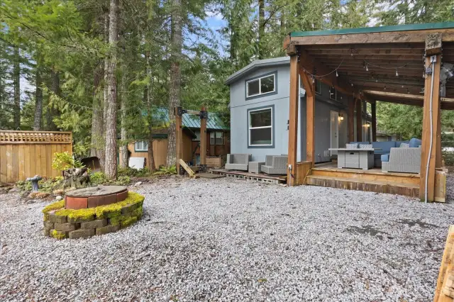 Great backyard space with a good amount of privacy.