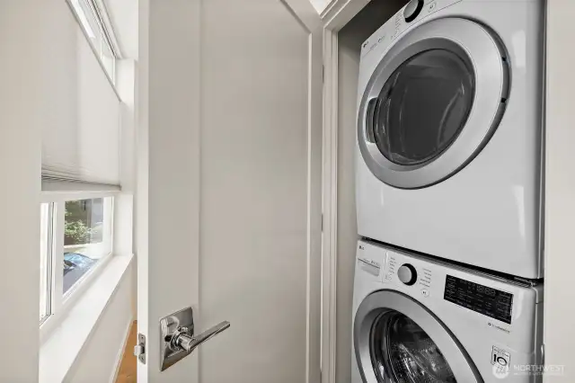 Full size laundry closet.