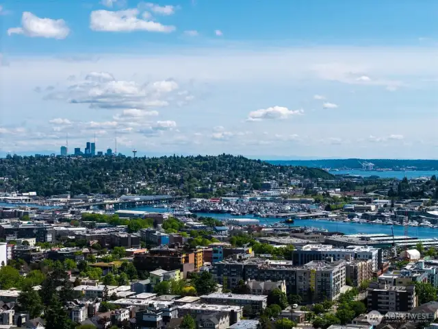 South facing view from the large rooftop deck! See it on the virtual video tour too.