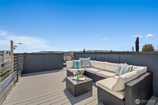 Large rooftop deck.  I wish this picture showed more of the view.  Check out the virtual tour or better yet come check it out for yourself.  This is a fantastic property in an idyllic location!