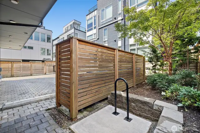 Bike rack out back.