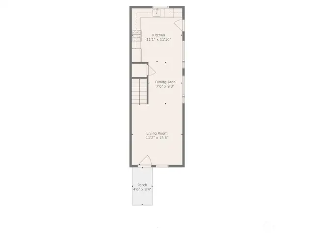 Efficient living area on the first floor.