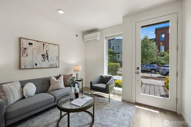 Front entry.  Light and bright end unit.