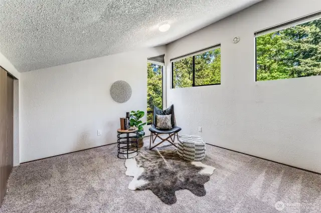 The third floor holds this vaulted bonus room- perfect for office or playroom!