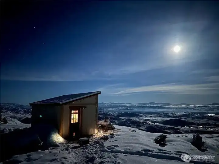 Night time and a full moon