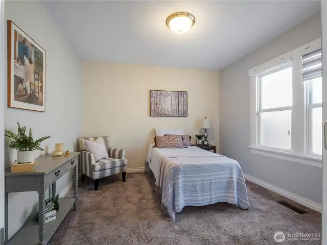The two bedrooms are situated in such a way that privacy is preserved.