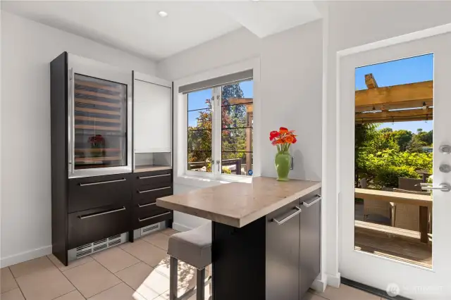 Notice all the storage in this kitchen! There are also refrigerator drawers here.