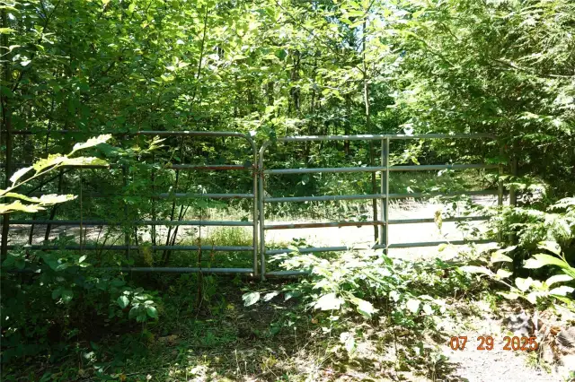Gates on both sides of the road