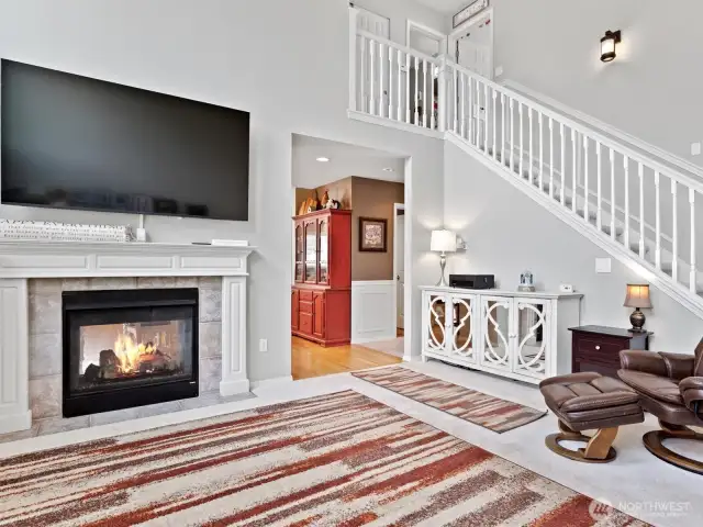 Double sided fireplace