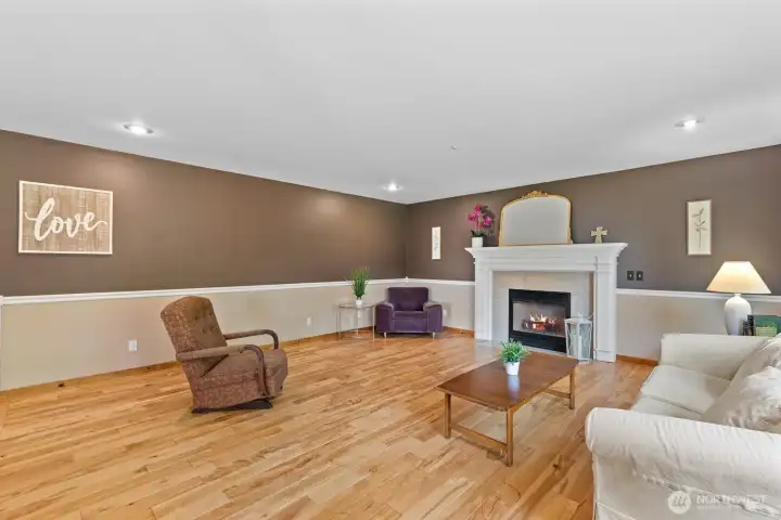 Gas fireplace on main level.